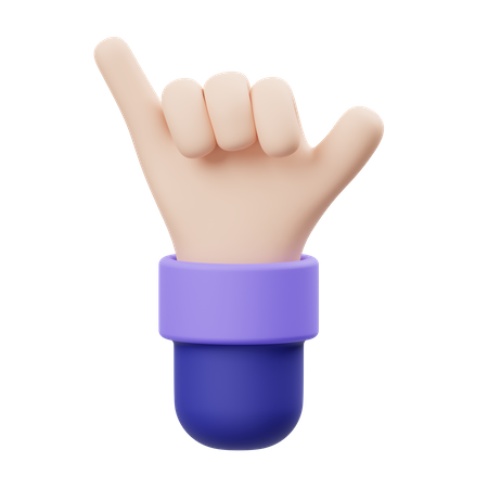 Shaka Hand Gesture 3D Illustration
