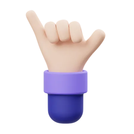 Shaka Hand Gesture 3D Illustration