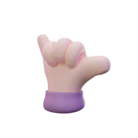 Shaka Hand Hand Gesture 3D Icon