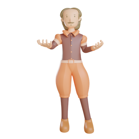 Shakespeare vorstellen  3D Illustration