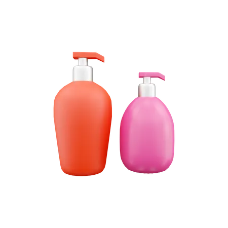 3 D Render Spray Bottles 3 D Rendering Red And Pink Spray Bottles 3 D Render Spray Bottles Illustration 3D Icon