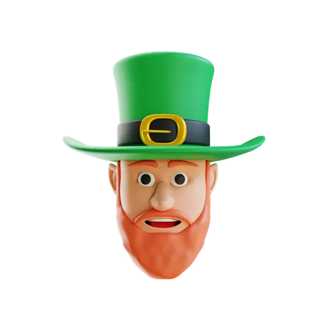 3 D Render Saint Patricks Day Head Shamrock 3D Icon