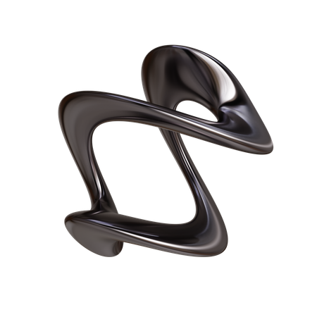 Shape Abstrack Metal  3D Icon