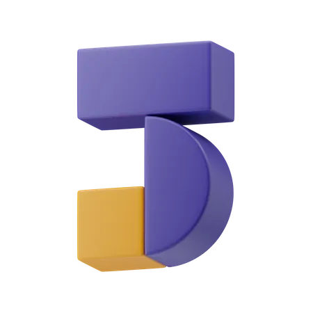 Shape Number Five  3D Illustration