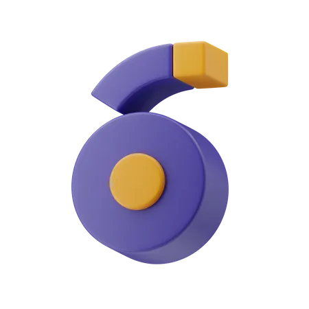 Shape Number Six  3D Illustration