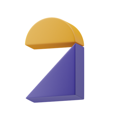 Shape Number Two  3D Icon