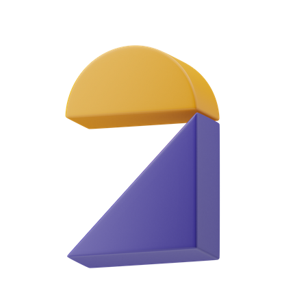 Shape Number Two  3D Illustration