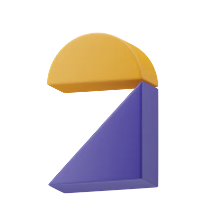 Shape Number Two  3D Illustration