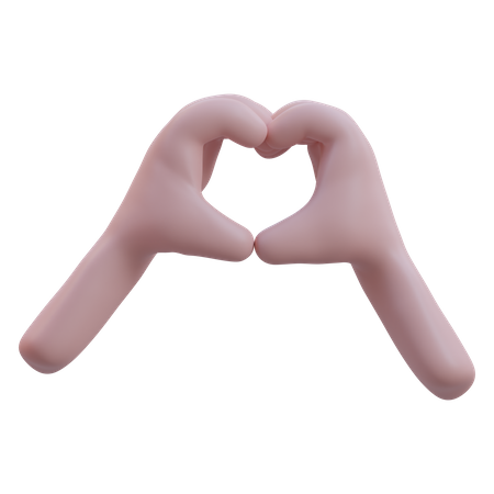 Shape Of Heart Hand Gesture 3D Icon