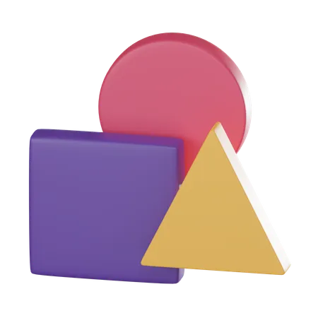 3 D Icon Colorful Shapes Tool Triangles Squares And Circles Merging In A Contemporary And Innovative Visual Composition 3 D Render Illustration 3D Icon