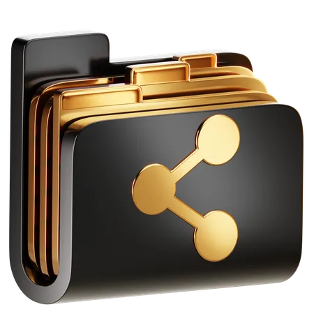 A Folder Icon Featuring An Share Symbol Organizing Shared Or Distributed Content 3D Icon