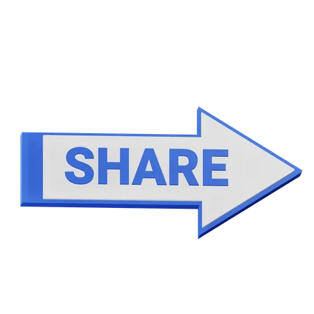 3 D Share Text With Alpha Background 3D Icon