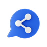chat sharing 3d logos