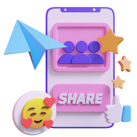Share Content  3D Illustration
