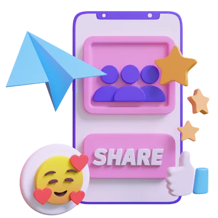 Share Content  3D Illustration