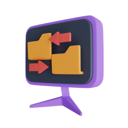 Share Data In Computer  3D Icon