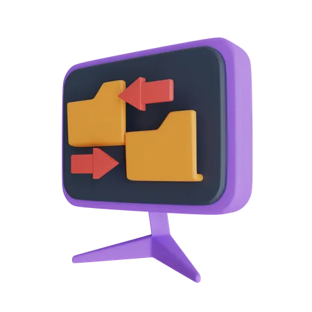 Share Data In Computer  3D Icon