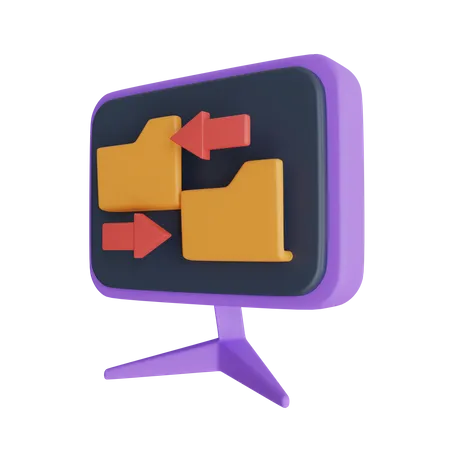 Share Data In Computer 3D Icon