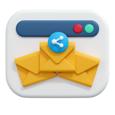 Share email message  3D Icon