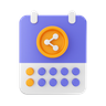 3d calendar share event emoji