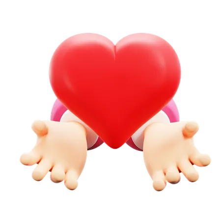 Love Care Symbol Hand Give Hearth Gesture Emoji 3 D Icon Illustration Render Design 3D Icon