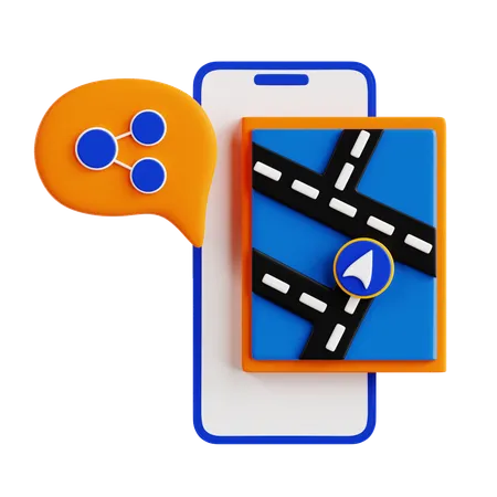 Share Mobile Location  3D Icon