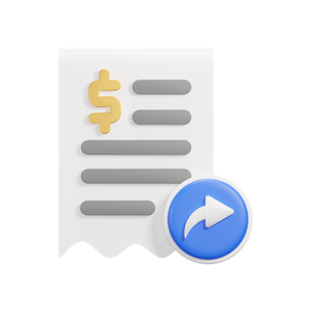 Share Receipt  3D Icon