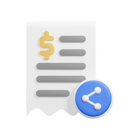 Share Receipt  3D Icon