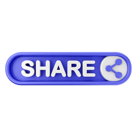 Share Text Button  3D Icon