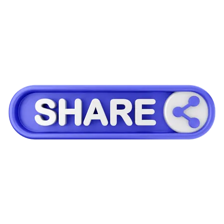 Share Text Button  3D Icon