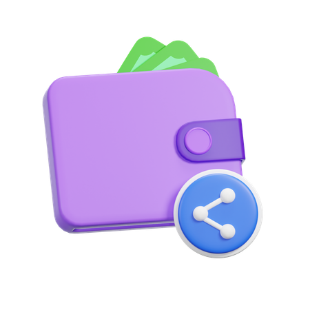 Share Wallet  3D Icon