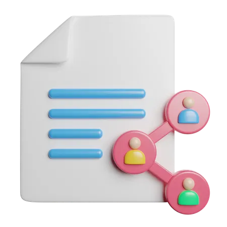 Shared File Document 3D Icon