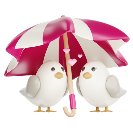 Shared Umbrella  3D Icon