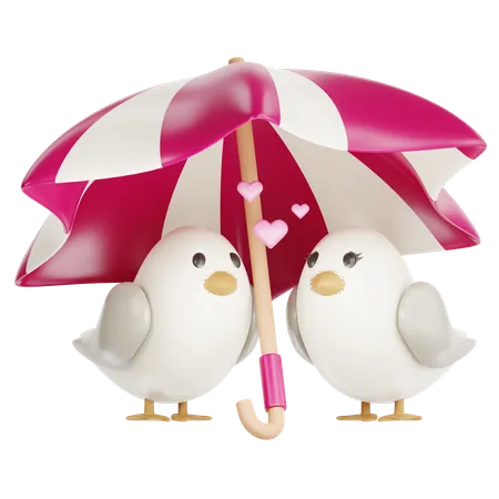 Shared Umbrella  3D Icon