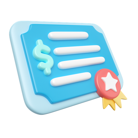 Shares Certificate  3D Icon