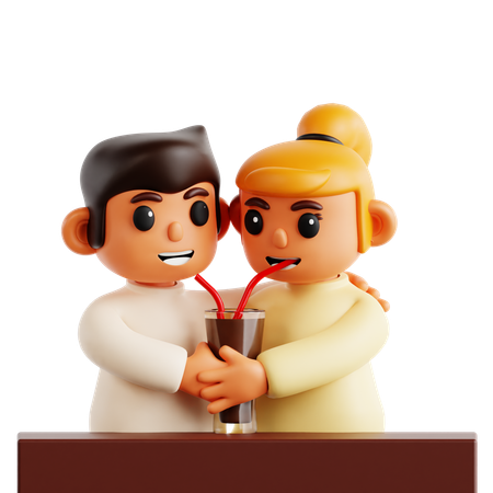 Sharing a Drink  3D Icon