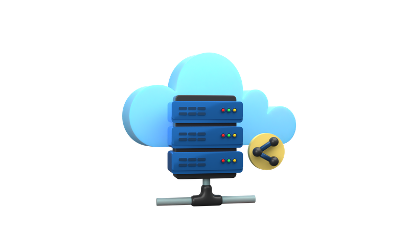Sharing server  3D Icon