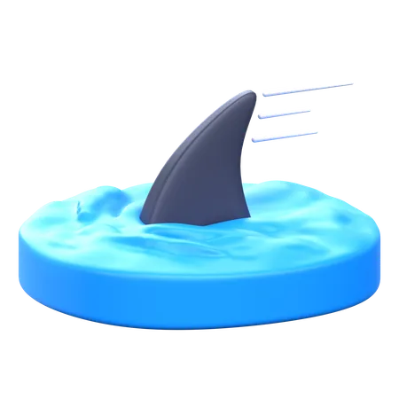Shark Fin 3 D Sailing Icon 3D Icon