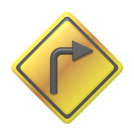 Sharp Turn  3D Icon