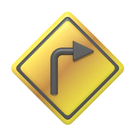 Sharp Turn  3D Icon