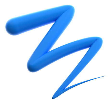 Sharp Zigzag Line  3D Icon