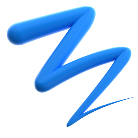 Sharp Zigzag Line  3D Icon