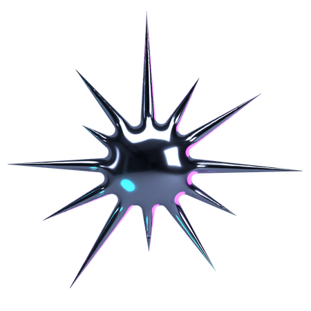 Sharped Chrome Star  3D Icon