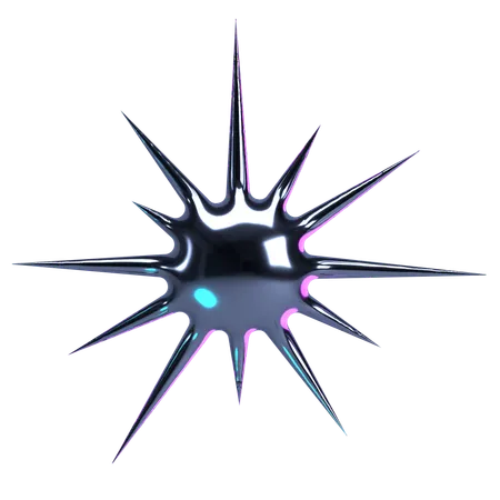 Sharped Chrome Star  3D Icon