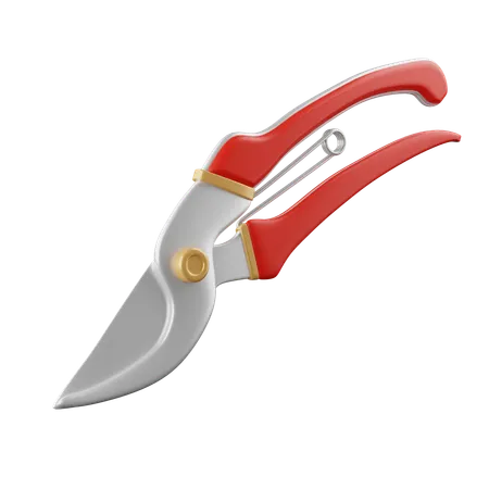 3 D Scissors Garden Tool Gardening Icon Isolated On White Background 3 D Rendering Illustration Clipping Path 3D Icon