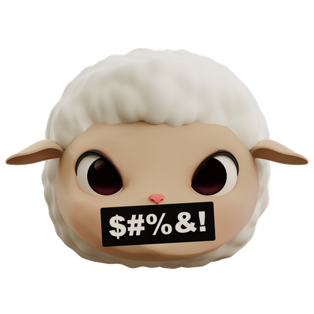 Sheep Curse Emoji  3D Icon