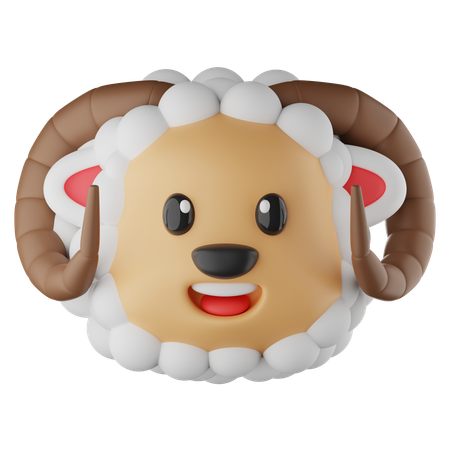 Sheep Emoji  3D Icon
