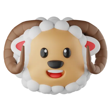 Sheep Emoji  3D Icon