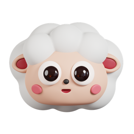 Sheep Face  3D Illustration