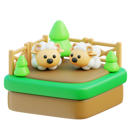 Sheep Farm  3D Icon